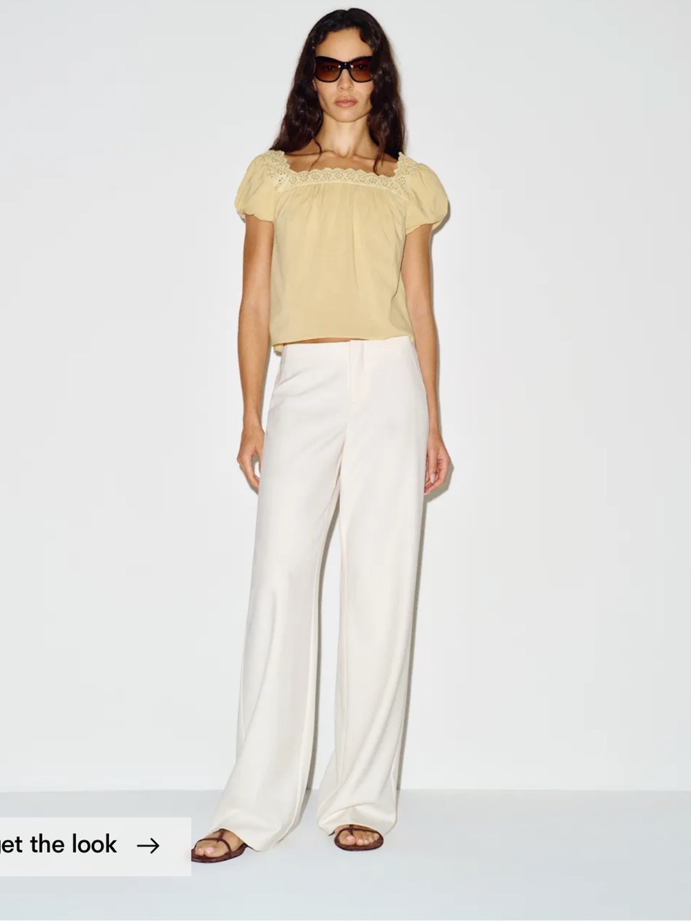 Reformation Zita Eyelet Square-Neck Puff Sleeve Top - Picture 2 of 4
